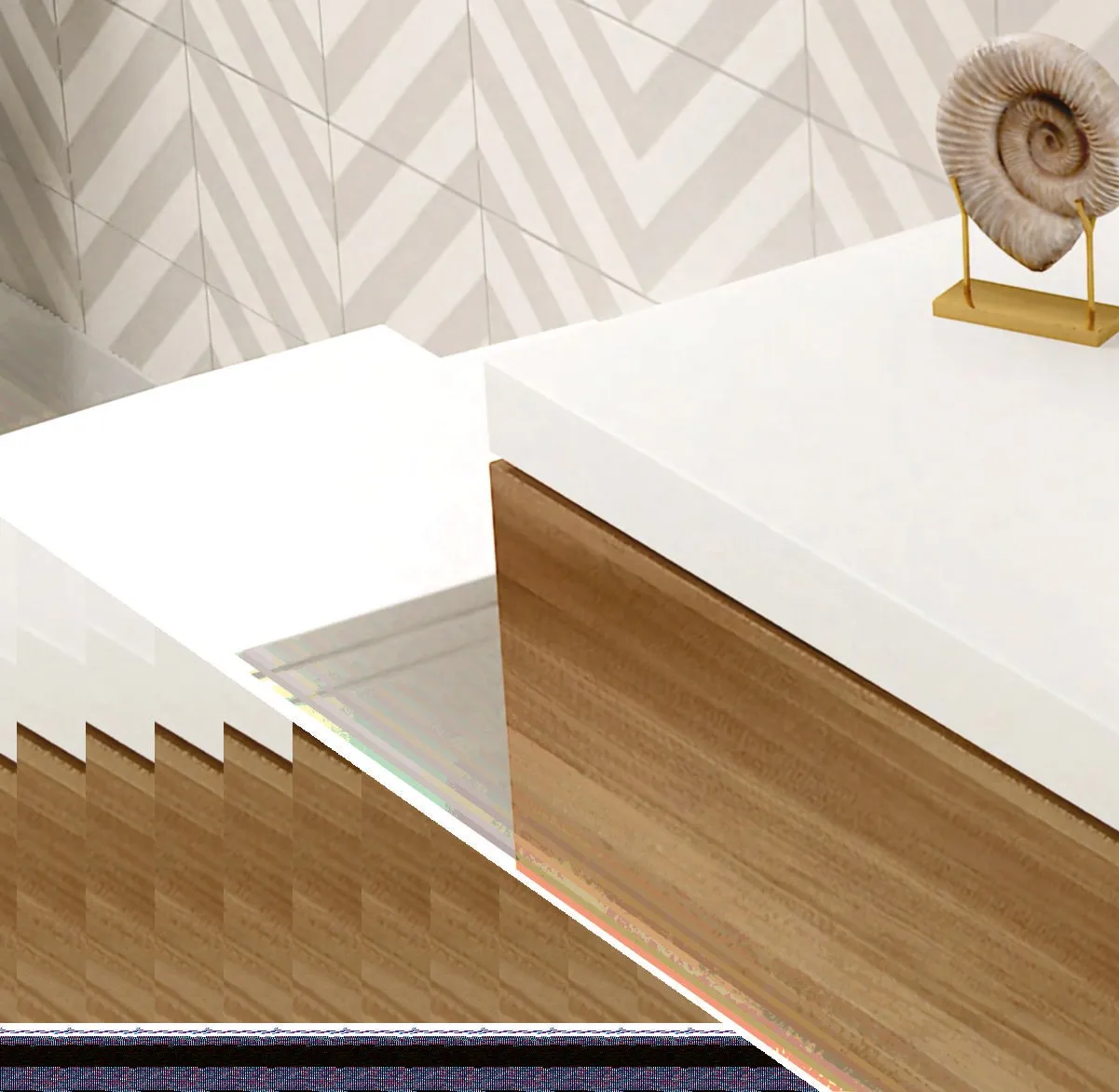A calm, modern interior in warm neutral tones